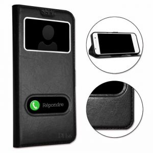 Coque Extra Slim - Wiko - View 5 Plus - Éco Cuir - Fermeture Magnétique - Noir