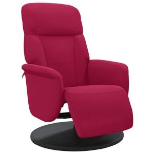 SOLDES DHIVER&reg;Fauteuil inclinable - Fauteuil relaxant - 1 personne - 71x91x1055 cm - avec reposepied rouge bordeaux velours - 4604