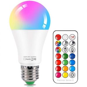Ampoule LED Couleur E27 10W Changement de Couleur Dimmable LED Bulbs 12 choix de couleurs21 key T&eacute;l&eacute;commande