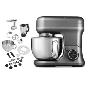 Robot p&acirc;tissier 3-en-1- MEDION - MD18430 - 1200 W - 5 L - 8 vitesses - Fonction hachoir - Titane