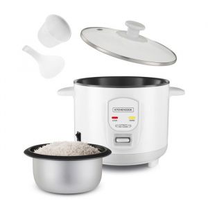 Kitchencook - Cuiseur à Riz 1l - 400w - Cuve Métal - Maintien Au Chaud - Corps En Métal - Revêtement Antiadhésif