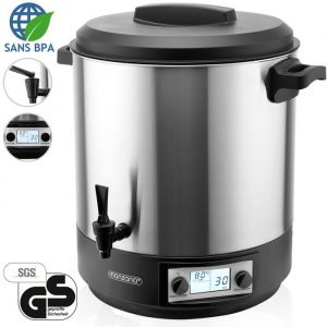 MONZANA® Distributeur de boissons chaudes 28L Stérilisateur de bocaux électrique en inox avec écran LCD robinet et minuterie 1800W