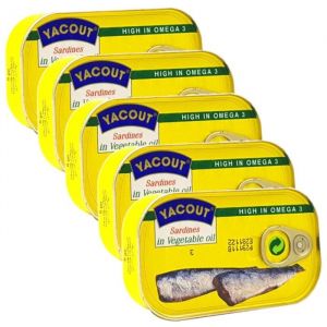 YACOUT - Lot 5x Sardines &agrave; lhuile - Conserve 125g