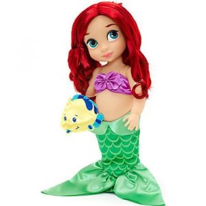 Poup&eacute;e Ariel Animator Disney La Petite Sir&egrave;ne 39cm - Fille - Peluche Satin Flounder