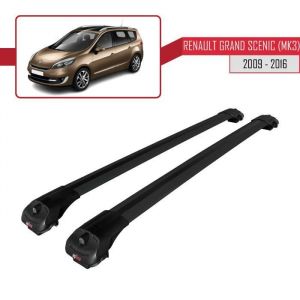 Pour Renault Grand Scenic (Mk3) 2009-2016 Barres de Toit ACE-1 Railing Porte-Bagages de voiture / 2 Barres Noir