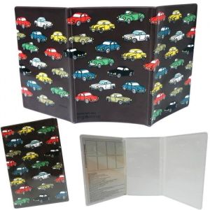 Etui Souple À Papiers de Voiture AUTO RETRO Noir - Rangement Protège Pochette Permis Conduire Carte Grise Assurance Valérie Nylin