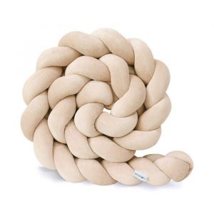 3M Tour de Lit Coussin Serpent Coussin Tress&eacute; Pare-chocs Velours Protection B&eacute;b&eacute; Tour de Canape Souple 100% Fait a Main（Beige）