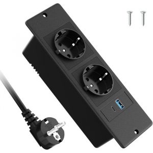 Prise Encastrable Plan de Travail USB C PD20W Bloc Prise Encastrable Prise Plan de Travail Cuisine Multiprise Encastrable de