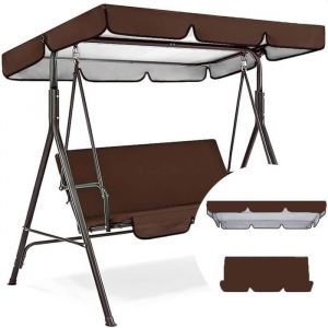 Toit de Rechange Imperméable pour Balancelle de Jardin 3 PlacesToit Balancelle en Tissu Polyester Imperméable/Anti-UVCafe