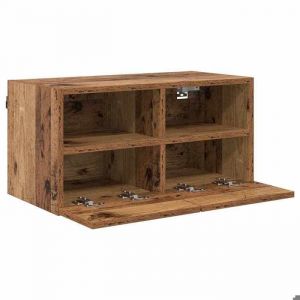 Printemps 2026 SoldesMeuble TV Suspendu - Armoire multim&eacute;dia/Cabinet HIFI Mural Bois Ancien 60 x 30 x 30 cm Bois ding&eacute;nierie 1593