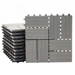 Carrelage de sol - WPC - Dalles 30x30cm - Aspect bois - Résistant aux intempéries - 1m²