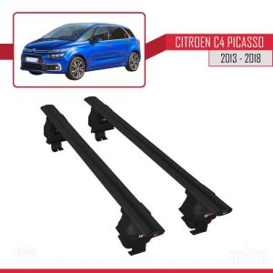 Barres de Toit - ACE-4 - Compatible Citroen C4 Picasso 2013-2018 - Aluminium - Noir - Charge < 300 kg