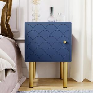 Table de chevet - Table de chevet dappoint adaptée à chaque lit & chambre à coucher - Bleu marine - 35x35x50cm