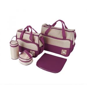 Sac à Langer Bébé Maman - VIOLET - Set de 5pcs - Nouveaux matériaux - Grande capacité
