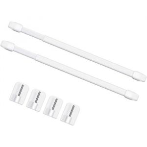 LATRAT 2 Pièces Tringle à Rideau Extensible Barres avec 4Crochets de Tringles à Rideaux Auto-Adhésifs 40-60cm Tringle à Rideau170