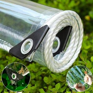 Dulepax B&acirc;che Transparente avec Oeillets pour Exterieur Imperm&eacute;able B&acirc;che de Protection pour PergolaSerrePiscine (2x3m)