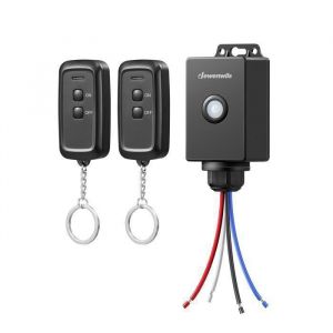 DEWENWILS Interrupteur Sans Fil Extérieur et Intérieur IP65 Étanche 1 Récepteur  Noir