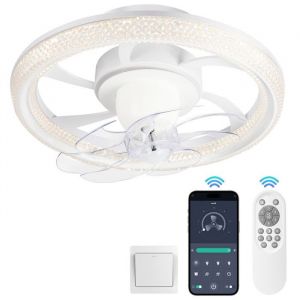 Ventilateur de plafond NACATIN 360° ROTATION -6 Vitesses -Fonction Minuterie 48cm WF60514-Blanc