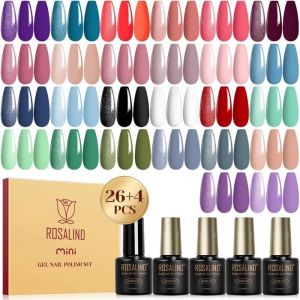 Lot 30pcs vernis gel semi-permanent mini UV/LED violet rose bleu vert gris noir blanc rouge soak-off manucure kit moderne