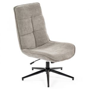 MEUBLES COSY Fauteuil de loisirs réglable en tissu chenille gris pivotant à 360° - CHARLOTTE