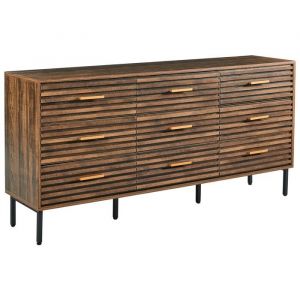 Commode &agrave; 9 tiroirs KEITH Marron fonc&eacute;