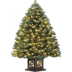 Sapin de Noël Artificiel Lumineux 145 cm Arbre de Noël avec 300 LED Fibre Optique Couleur Lumière 8 Mode Eclairage - type 1