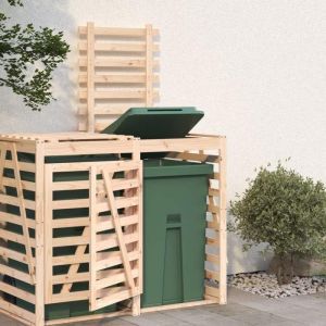 Cache Poubelle/ Extension dabri pour poubelle sur roulettes - VIDAXL - bois massif pin CC6646850