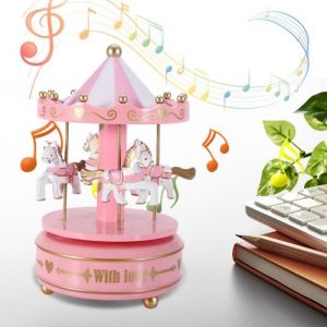 Bo&icirc;te &agrave; musique carrouselCadeaux pour les enfants 18 x 10.8 cm HB033 -YEL