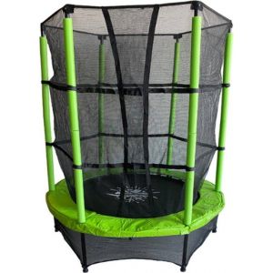 Rijoka Trampoline pour enfant avec filet de s&eacute;curit&eacute; - Diam&egrave;tre : 140 x 180 cm - Pour lint&eacute;rieur et lext&eacute;rieur