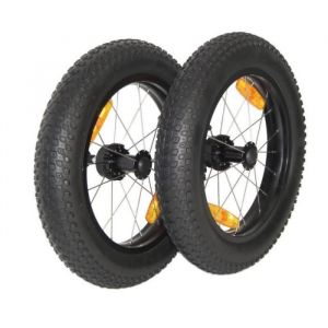 Jeu de roue Burley - noir - 16x3 - axe bouton poussoir - profil &agrave; crampons