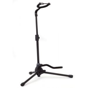 Support de guitare - r&eacute;glable en hauteur pliable avec manche et empi&egrave;cement rembourr&eacute;s - Paquet de 1 tr&eacute;pied