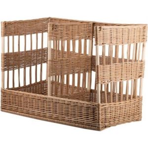 Pr&eacute;sentoir &agrave; painCorbeille baguette en osier rectangulaire DOUBLE