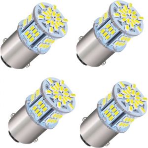 Ampoule LED Voiture 4 Pi&egrave;ces 1157 Blanc 6500-7000K LED 12V P21W Ampoules Clignotant LED pour Feu de Stop de Voiture