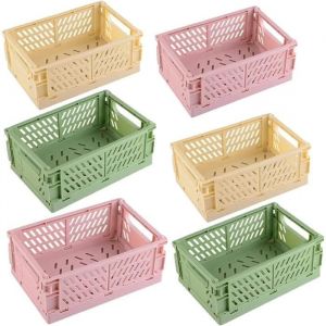 Bo&icirc;tes de rangement - AMOUNE - Lot de 6 - Pliables - Plastique - 14 x 9 x 5.5 cm