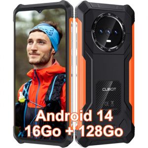 Cubot Kingkong ES Smartphone Robuste 16Go + 128Go 656 HD+ Cam&eacute;ra 48MP 5100mAh Android 14 IP68 &Eacute;tanche GPS Double SIM 4G - Orange