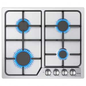 Plaque Gaz 4 Feux L58 x P50 Plaque de Cuisson à Gaz Avec 4 Foyers à Gaz Cuisinière Encastrable Gaz Naturel/Propane(4 Brûleurs)