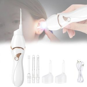 MOUCHE-BEBE-Nettoyeur DOreille &eacute;Lectrique Puissant Aspirateur Doreille &eacute;lectrique Plus s&ucirc;r et Indolore Avec Lumi&egrave;re Et 5 t&ecirc;tes