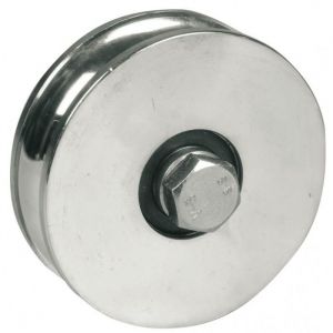 Roue à gorge ronde AVL Ø80 mm 1 roulement à bille - Charge 300 kg - Vis 12x50 mm - 914080A