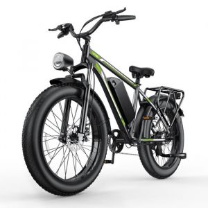 V&eacute;lo &eacute;lectrique 1000W 26-48V 15AH Batterie amovible-Vtt &eacute;lectrique adulte 45KM/H-7 Vitesses-V&eacute;lo vtt &eacute;lectrique F26-Fat Bike-Vert
