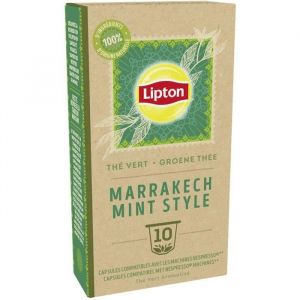 LOT DE 5 - LIPTON - Marrakech Mint Capsules de th&eacute; vert &agrave; la menthe - 10 capsules Compatibles Nespresso