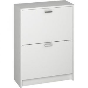 Commode Meuble à chaussures coloris blanc - Longueur 60 x Hauteur 82 x Profondeur 25 cm
