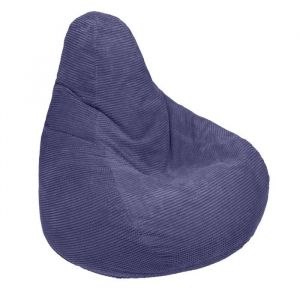 Loft 25 Fauteuil pouf de jeu pour le adultes - Pouf poire à dossier haut en velours côtelé - Pouf chaise pour salon - Violet