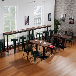 Lot de 8 chaises de salle &agrave; manger en m&eacute;tal gris - Style industriel - LOFT