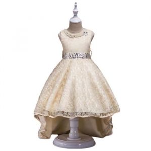 Robe Cérémonie-Mariage Fille Soirée Jupe Fille Sans manches Princesse Robe demoiselle de honneur fille 4-14 ans