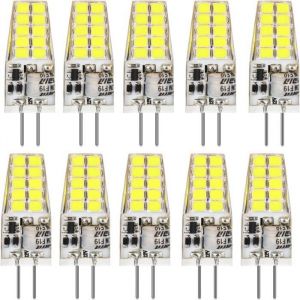 Ampoule G4 LED 12V Type JC 20W/35W Equivalent T3 G4 Halogène Blanc Lumière du Jour 6000K Base G4 Bi-Pin Sans Scintillement