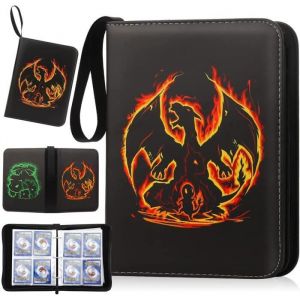 Classeur Carte Cahier - Noir - 50 pages - Compatible avec 400 cartes - PVC imperméable