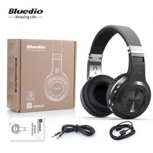 Casque Bluetooth stéréo sans fil Bluedio H+ (Turbine) avec microphone intégré Micro-SD-FM Radio - Noir