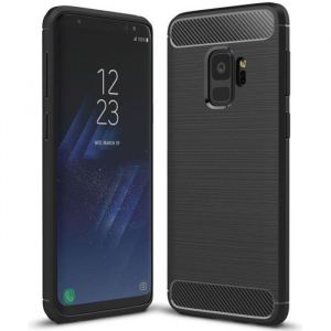 Coque Samsung Galaxy S9 Fibre de Carbone Anti Choc Mince Étui protection en TPU pour Galaxy S9 - Noir