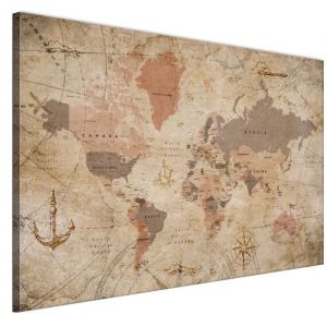 Tableau Decoration Murale - LUMASOUL - 4-3-1-0-2-2-5-1 - R&eacute;tro Motif - 1 parties - Marron - 120x80 cm