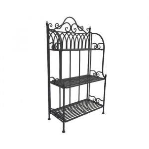 Etagère boulangère sur pied en métal gris 64.5 x 32.5 x 120 cm